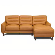 Clarion 3-Seater Genuine Leather Sectional Sofa with Right-Facing Chaise