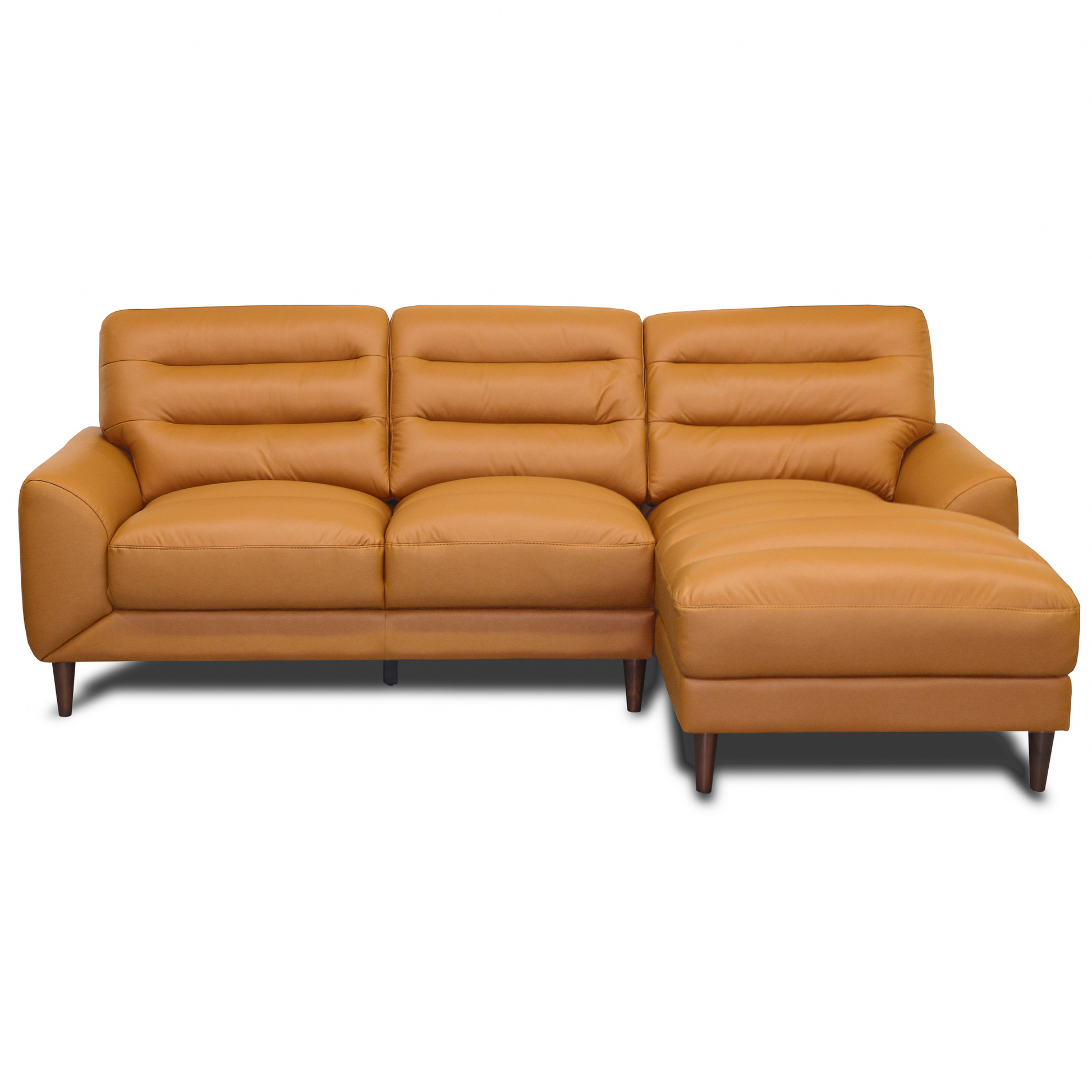 Clarion 3-Seater Genuine Leather Sectional Sofa with Right-Facing Chaise