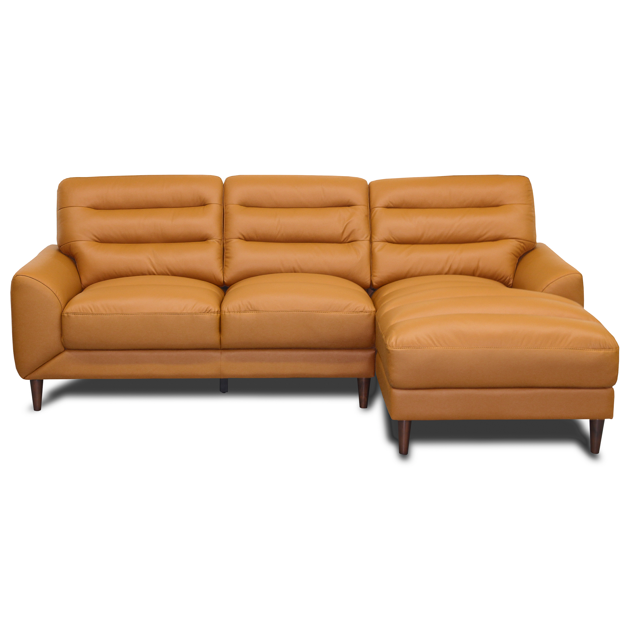Clarion 3-Seater Genuine Leather Sectional Sofa with Right-Facing Chaise
