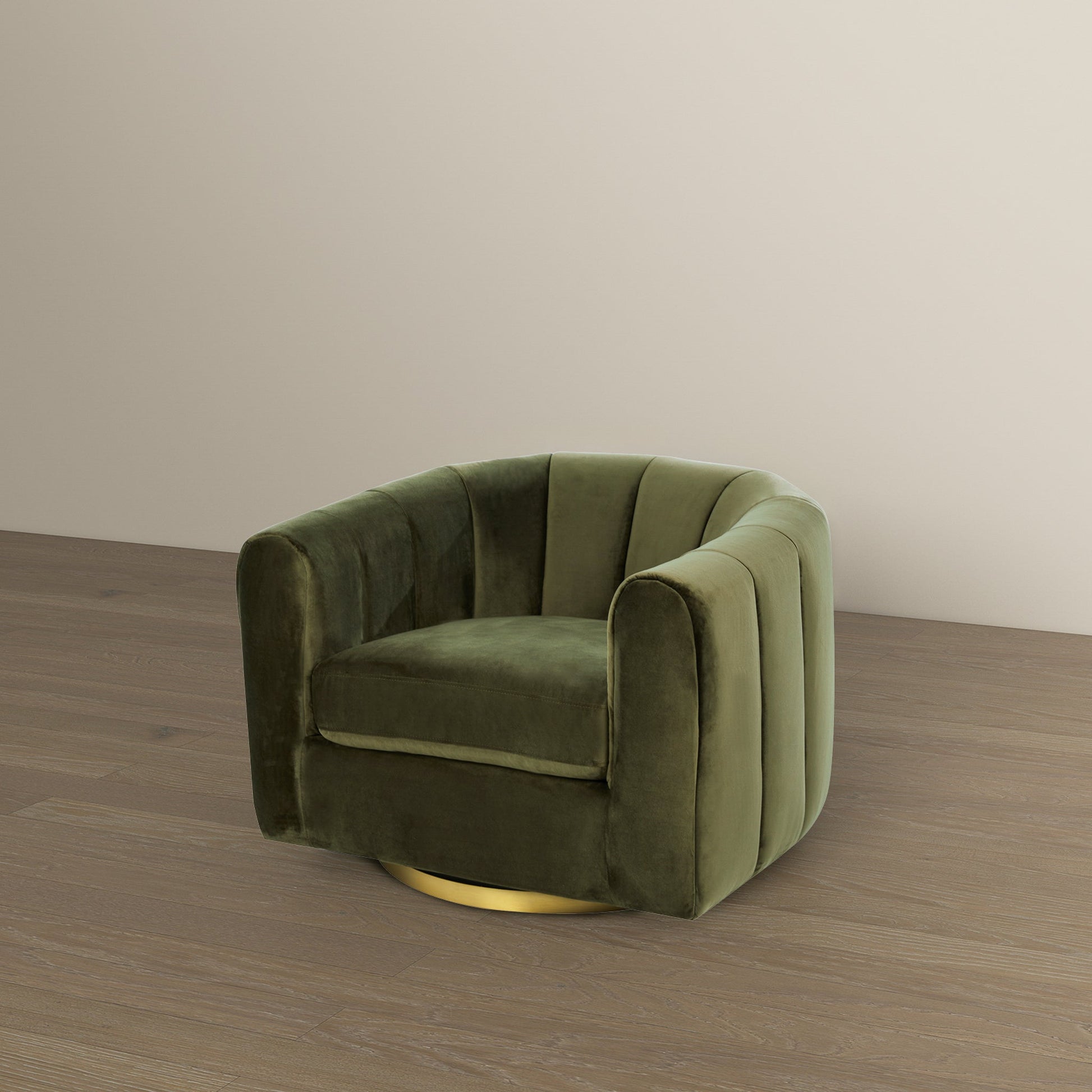 Cosey Mid-Century Modern Swivel Chair with Gold Base
