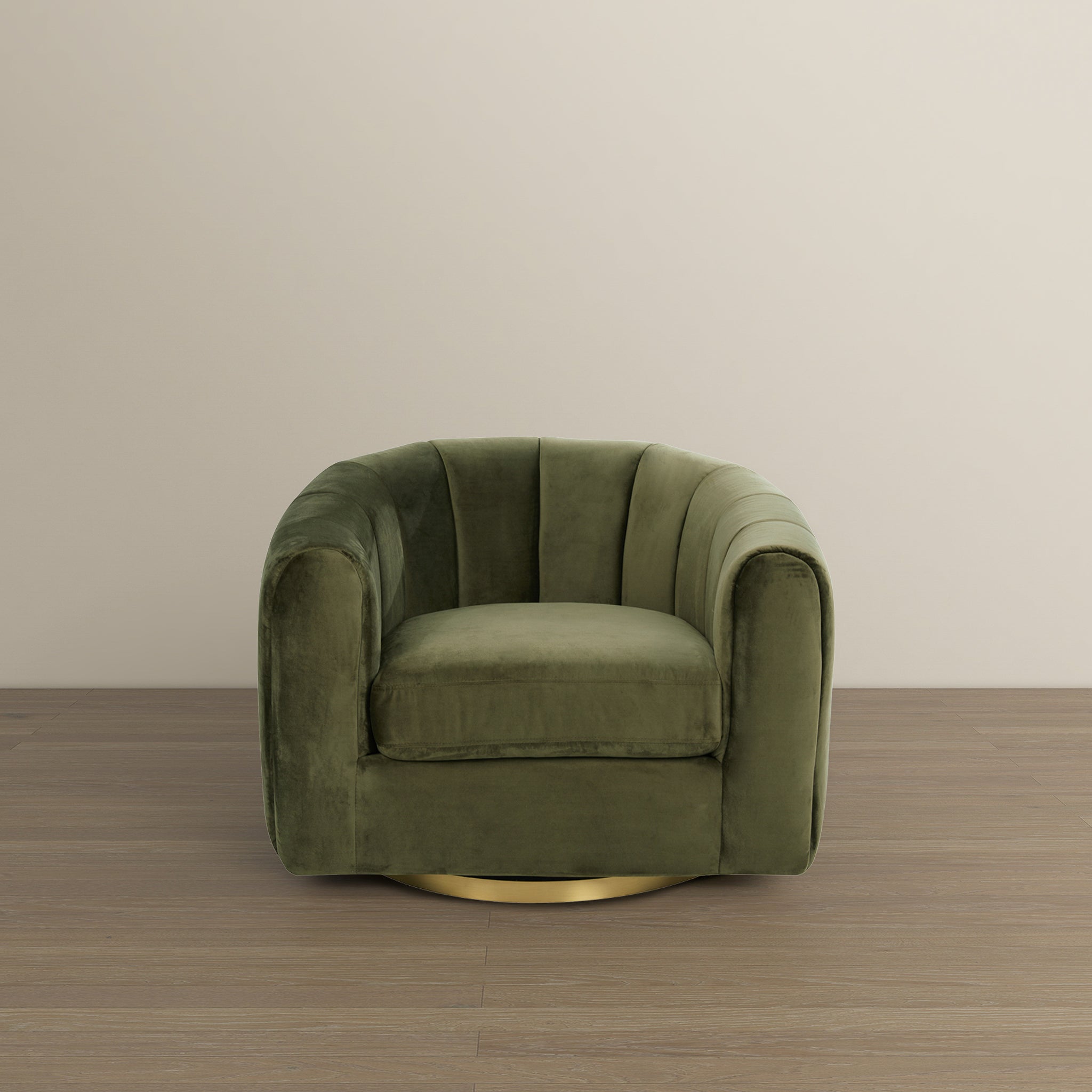 Cosey Mid-Century Modern Swivel Chair with Gold Base
