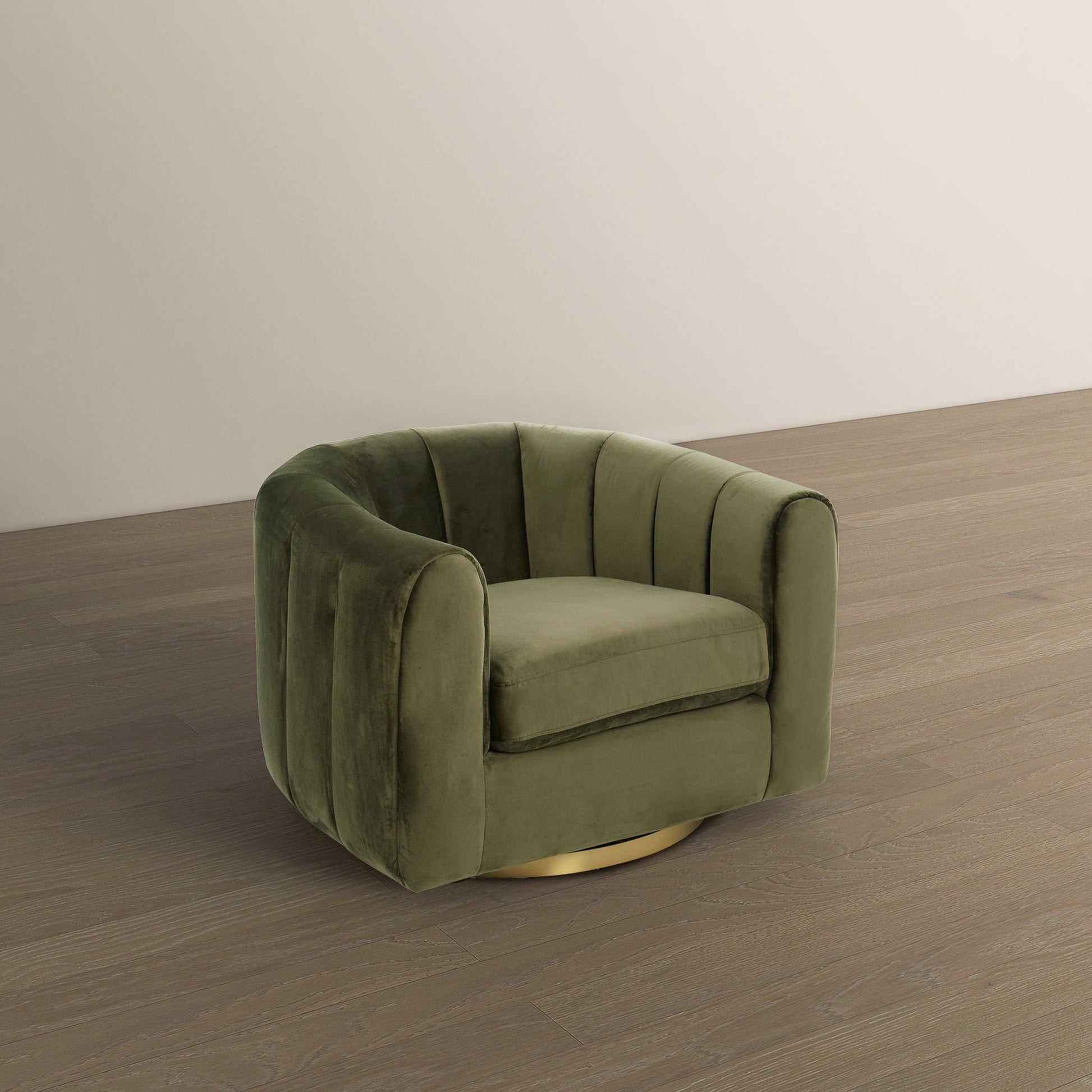 Cosey Mid-Century Modern Swivel Chair with Gold Base