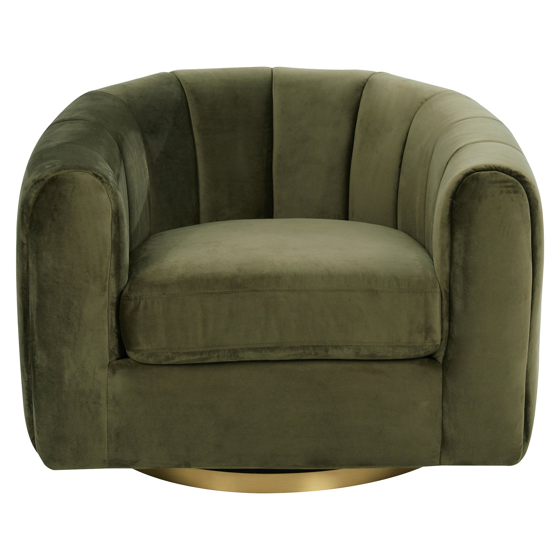 Cosey Mid-Century Modern Swivel Chair with Gold Base