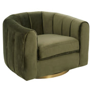 Cosey Mid-Century Modern Swivel Chair with Gold Base