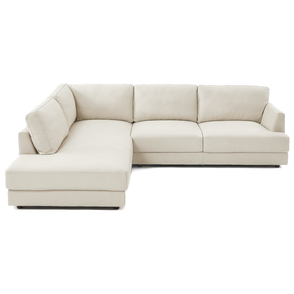 Glander Modern Sectional | Top-Grain Leather and Pocket Spring Support