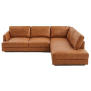 Glander Modern Sectional | Top-Grain Leather and Pocket Spring Support