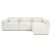 Haledon Family-Size Boucle Sectional with Chaise and Easy Clean