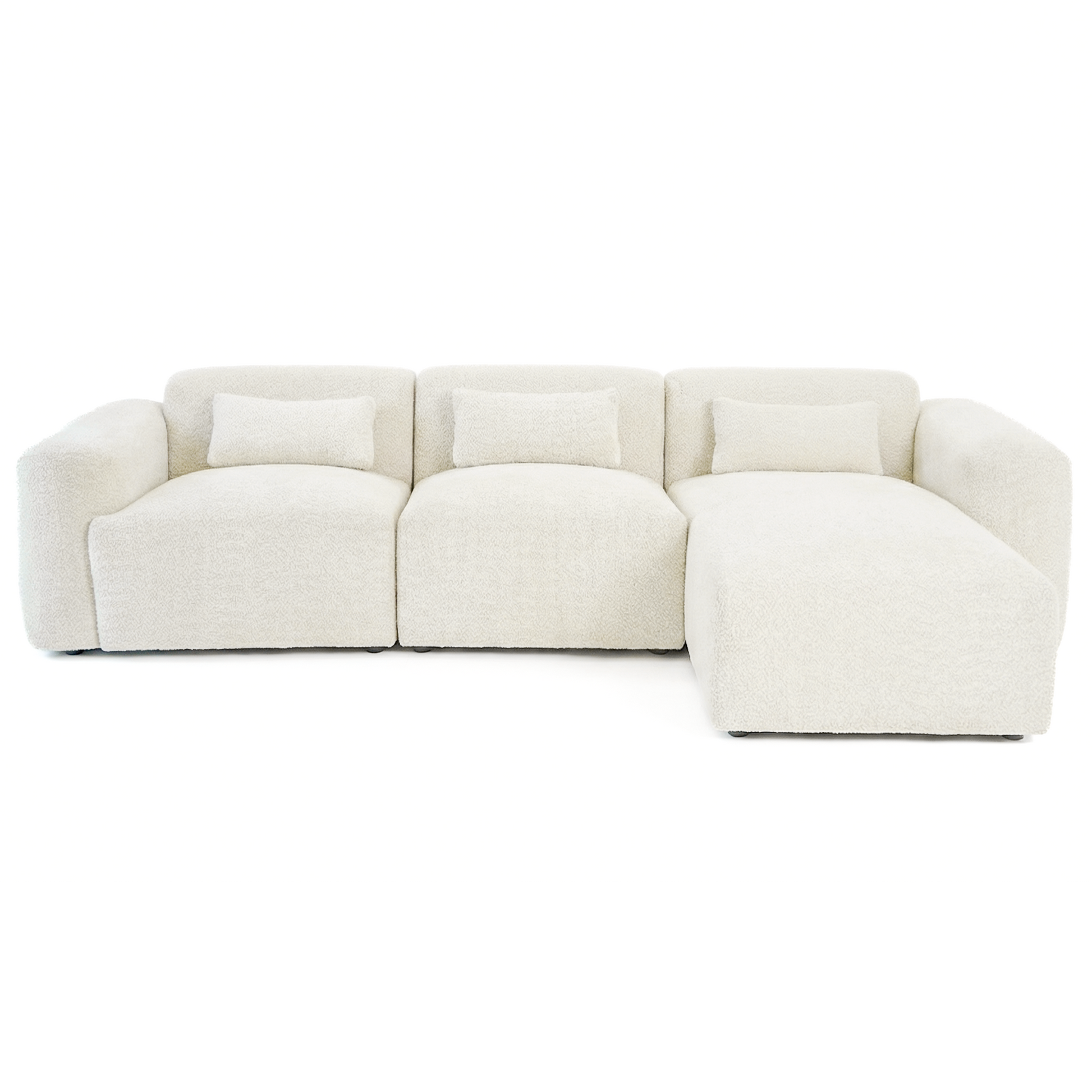 Haledon Family-Size Boucle Sectional with Chaise and Easy Clean