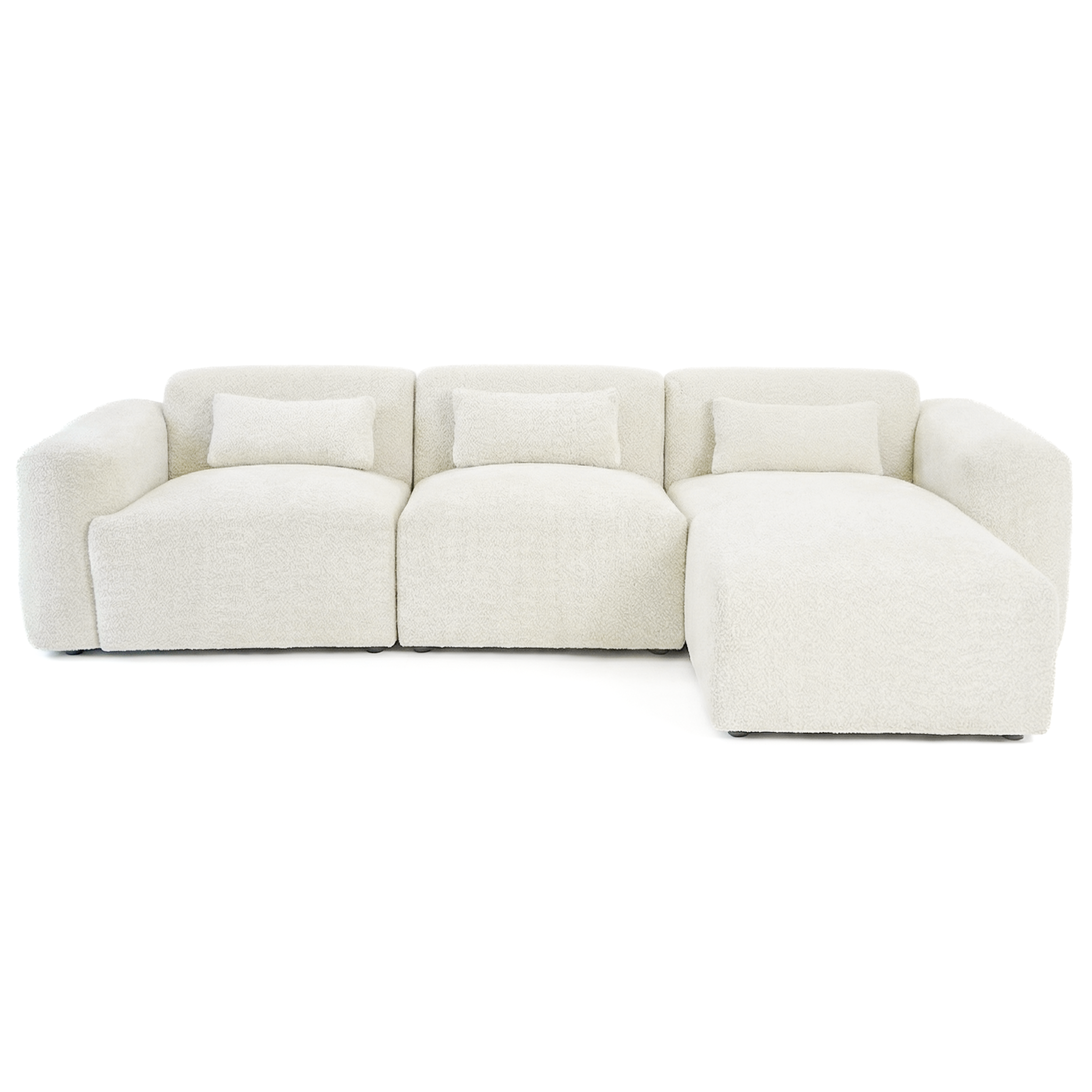 Haledon Family-Size Boucle Sectional with Chaise and Easy Clean