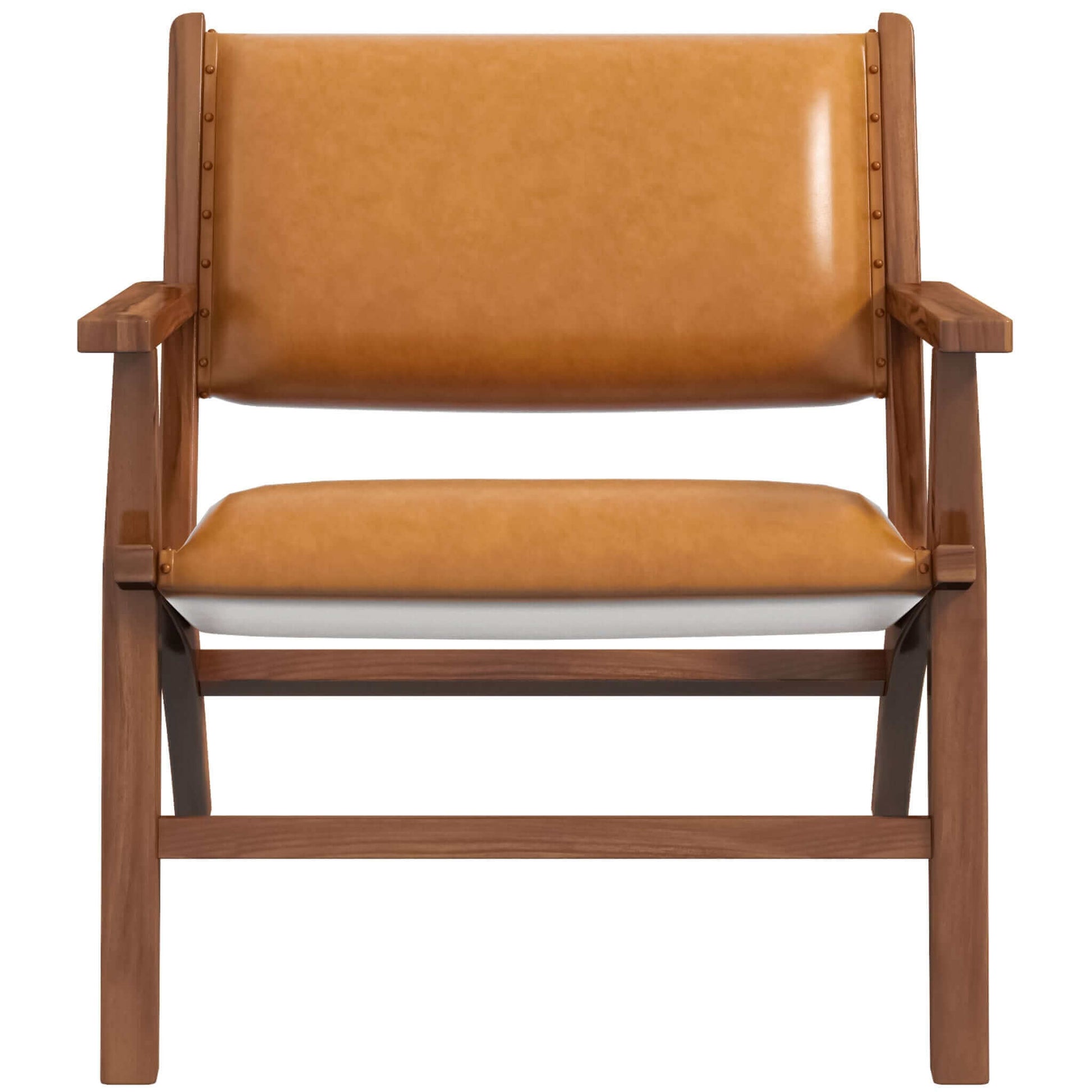 Hendrix Antique Tan Genuine Leather Arm Chair