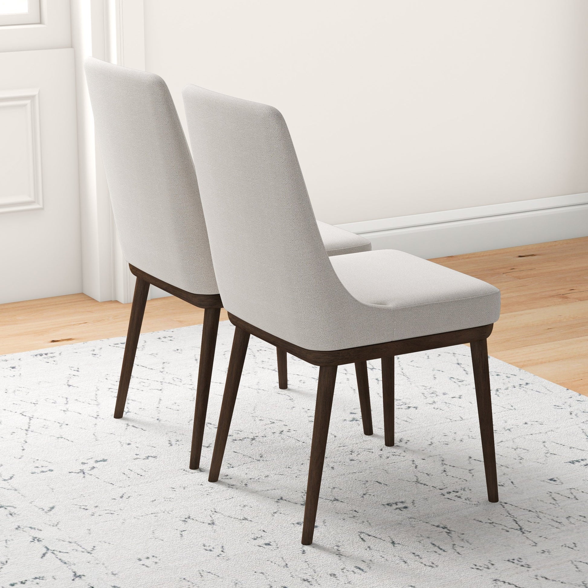 Kate Modern Dining Chair | Walnut Solid Wood Fabric Upholstery