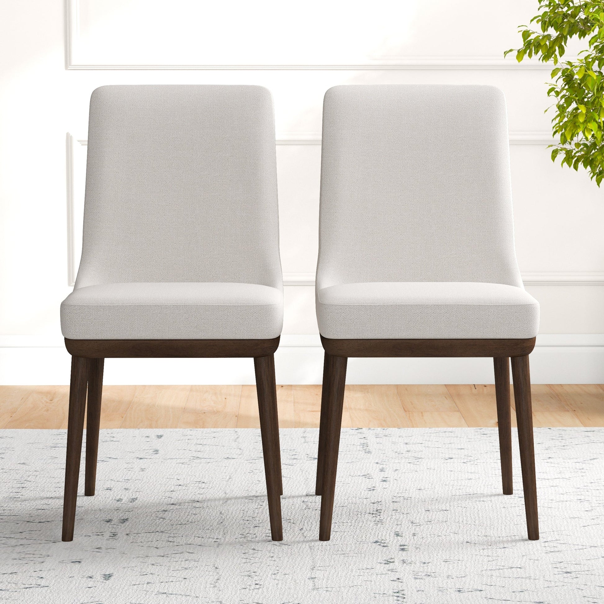 Kate Modern Dining Chair | Walnut Solid Wood Fabric Upholstery
