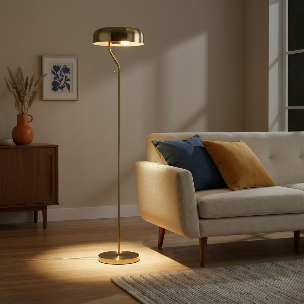 Spectra Floor Lamp | Gold Outer and White Inner