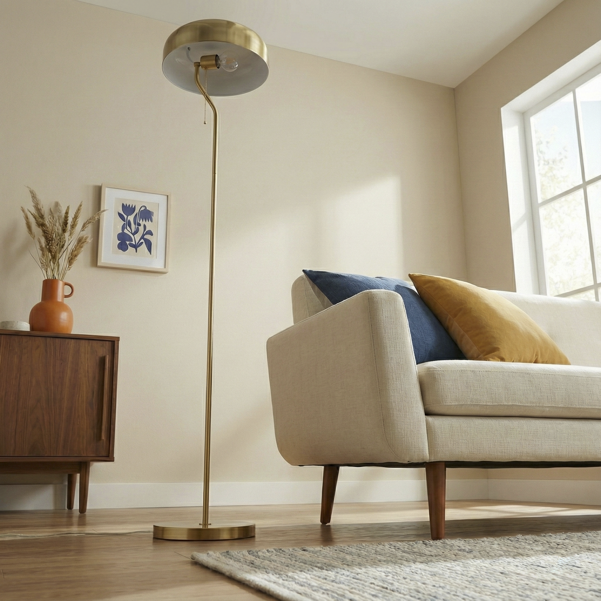 Spectra Floor Lamp | Gold Outer and White Inner