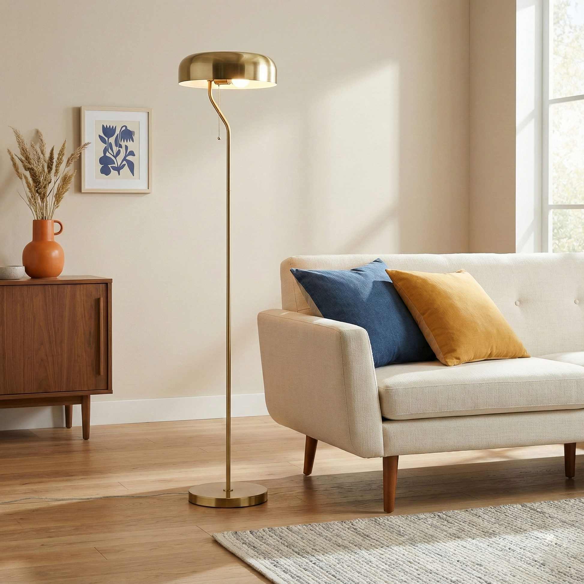Spectra Floor Lamp | Gold Outer and White Inner