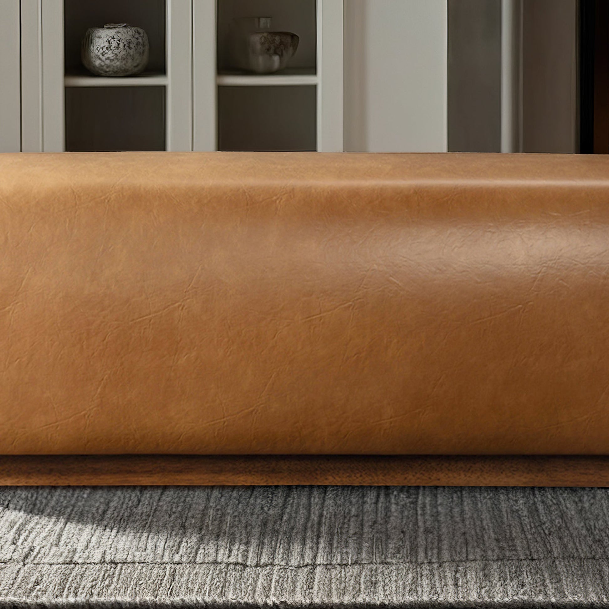 Kelvin Japandi Vegan Leather Bench