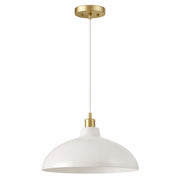 Astral Pendant Lamp | White Exterior and Gold Brass Accents