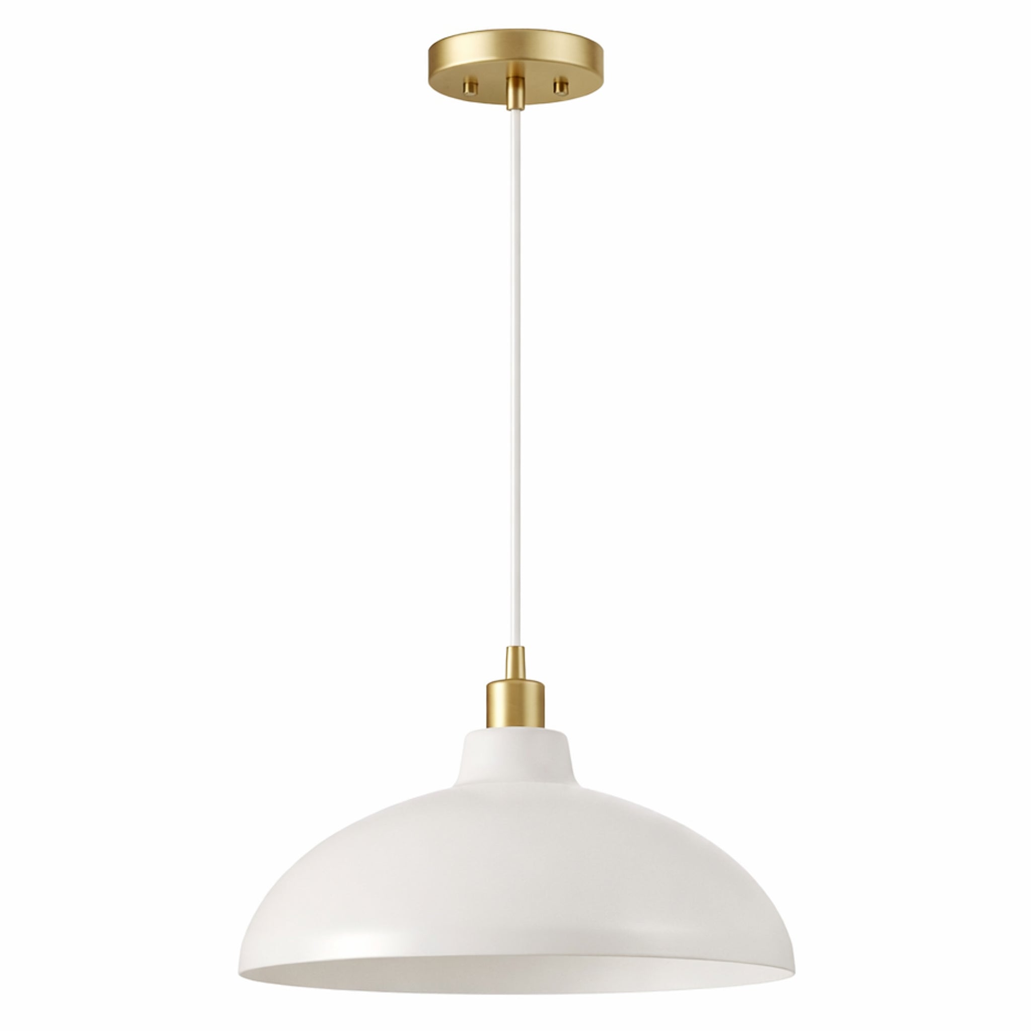 Astral Pendant Lamp | White Exterior and Gold Brass Accents