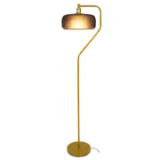 Astris Floor Lamp | Black Sprayed Shade and Gold Curved Design