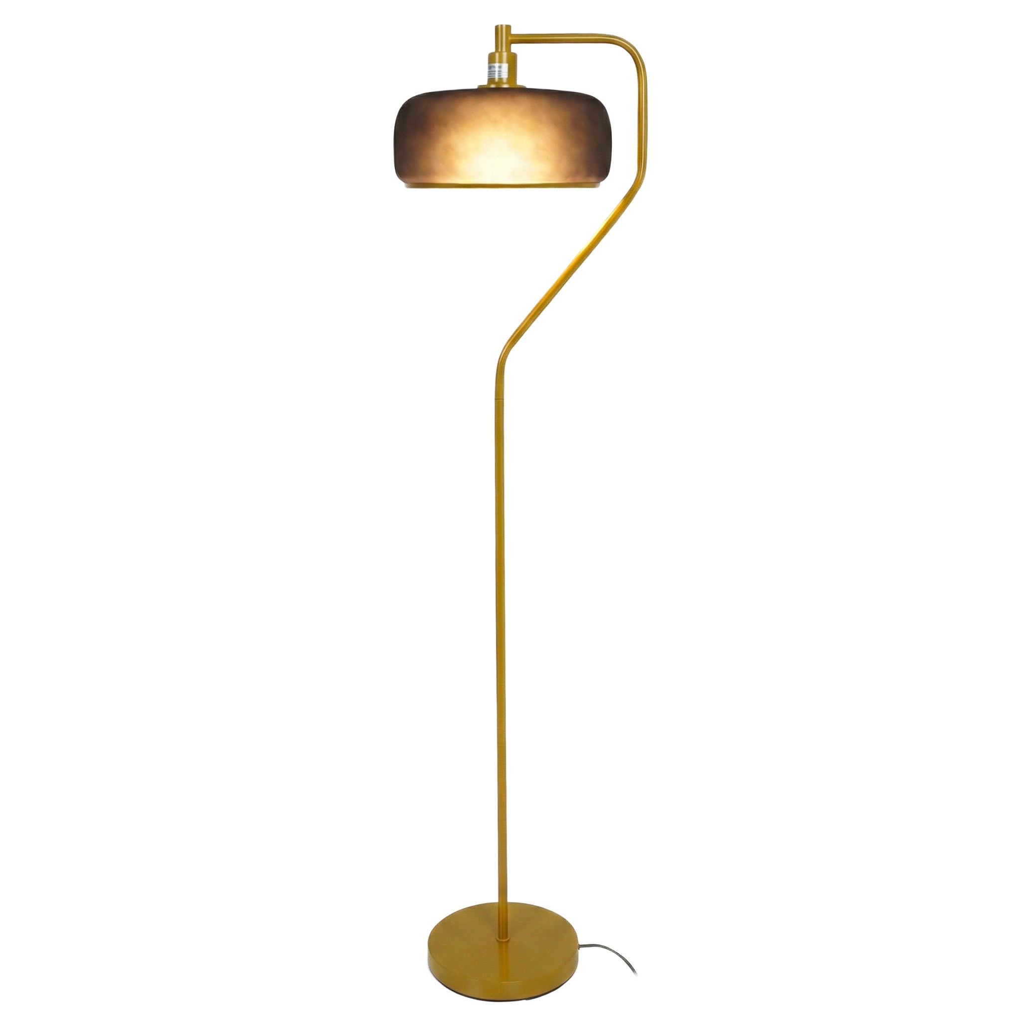 Astris Floor Lamp | Black Sprayed Shade and Gold Curved Design