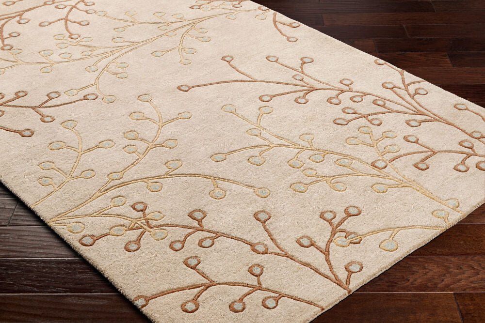 Athena Dark Brown/Tan Handmade Rug - corner