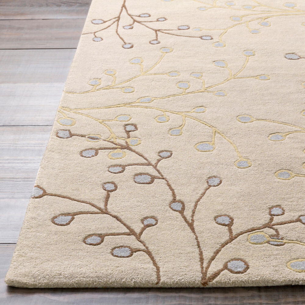 Athena Dark Brown/Tan Handmade Rug - front