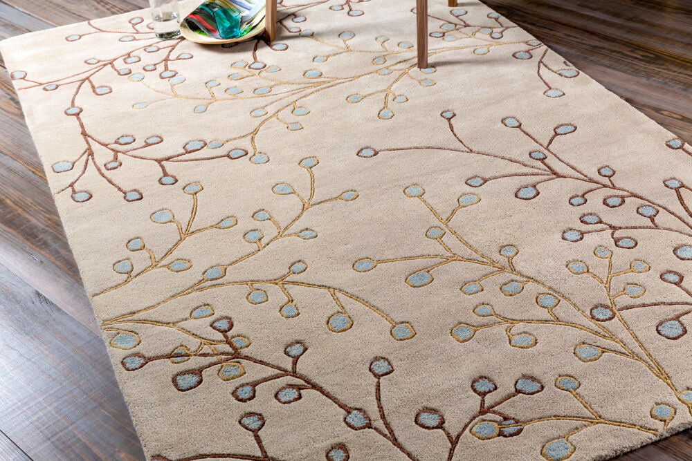 Athena Dark Brown/Tan Handmade Rug - styleshot