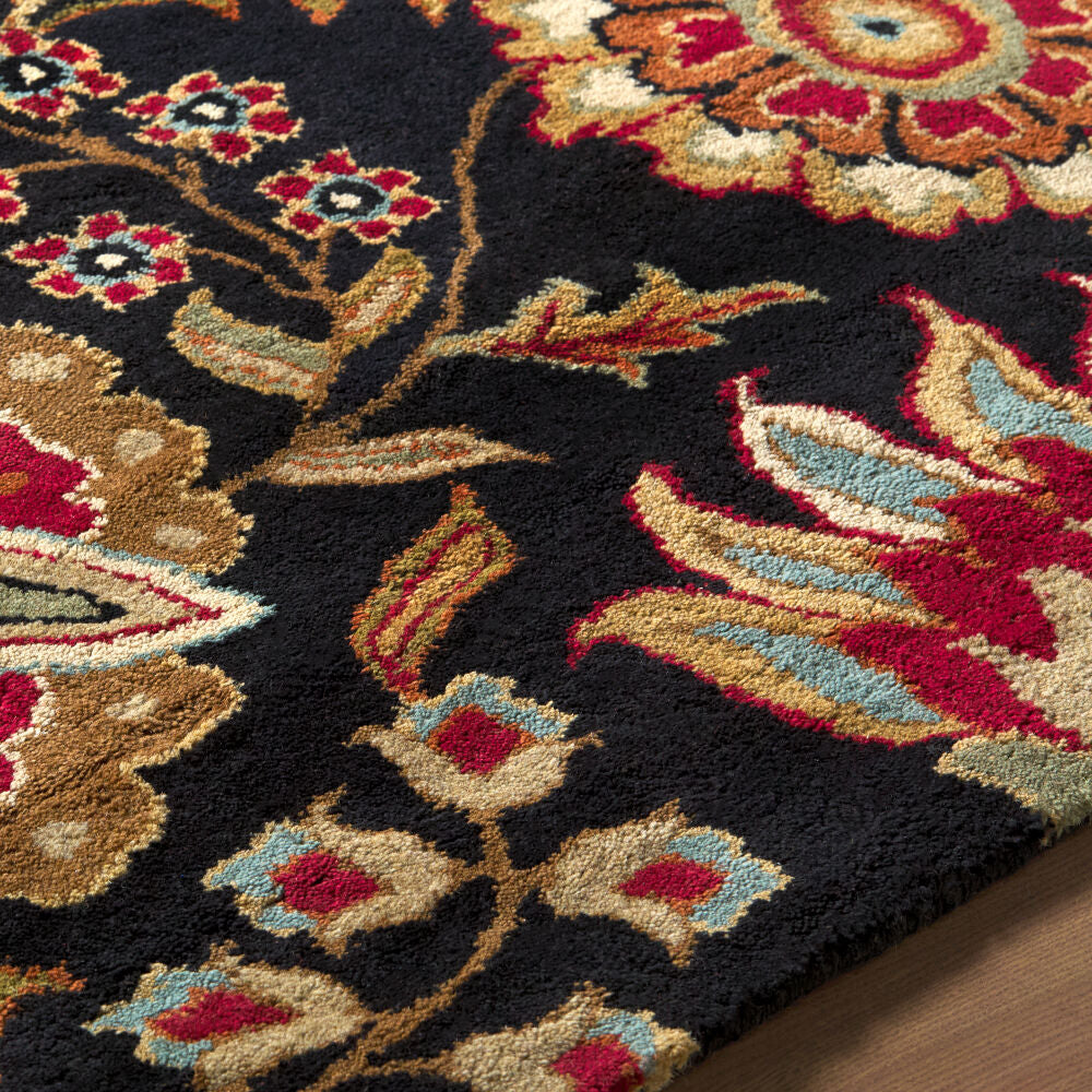 Athena Black/Wheat Handmade Rug - texture