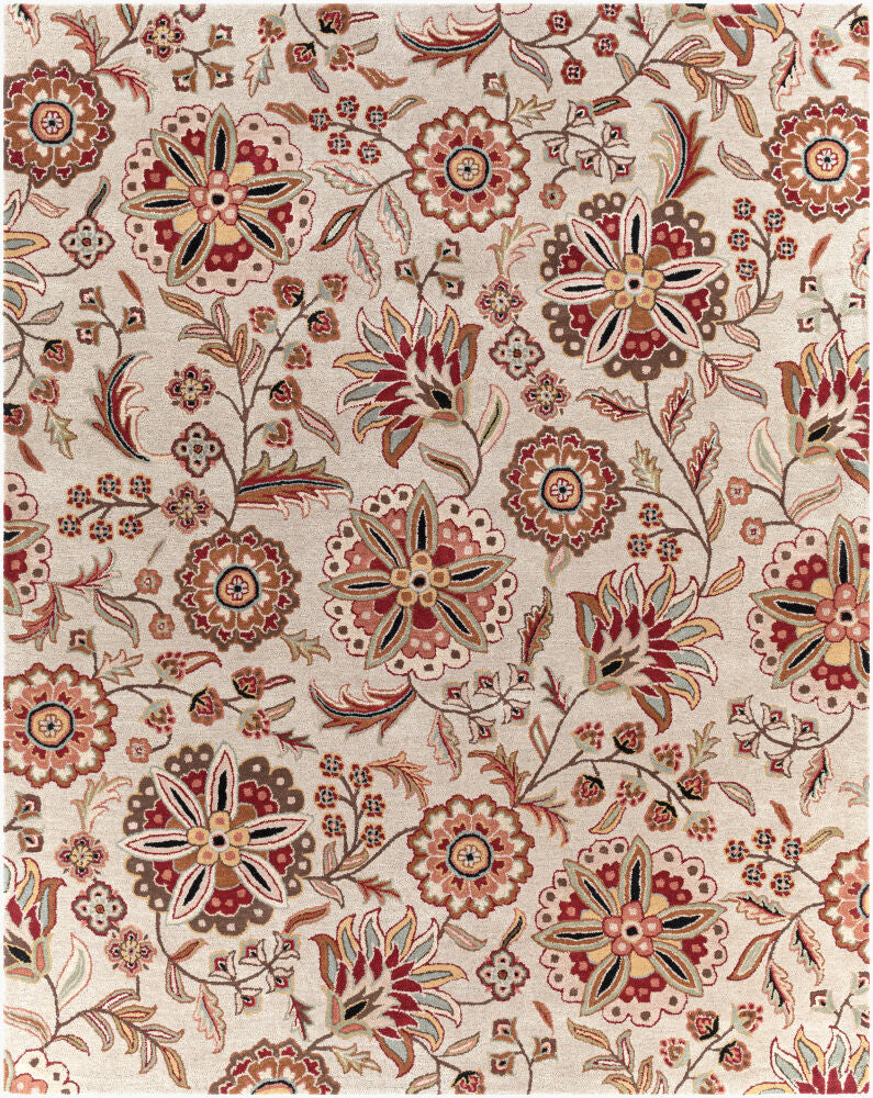 Athena Burgandy/Taupe Handmade Rug - 10' x 14'