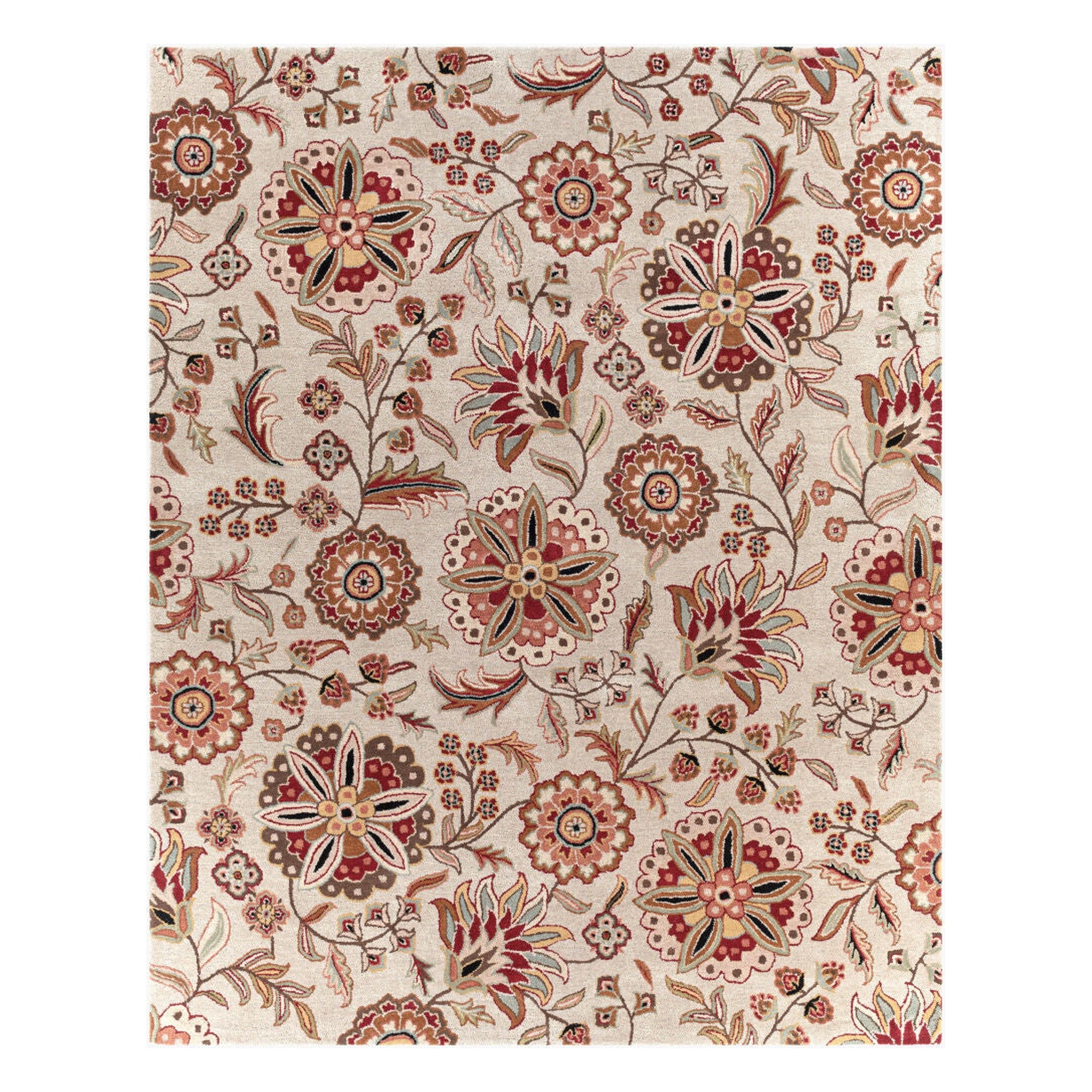 Athena Burgandy/Taupe Handmade Rug - 10' x 14'