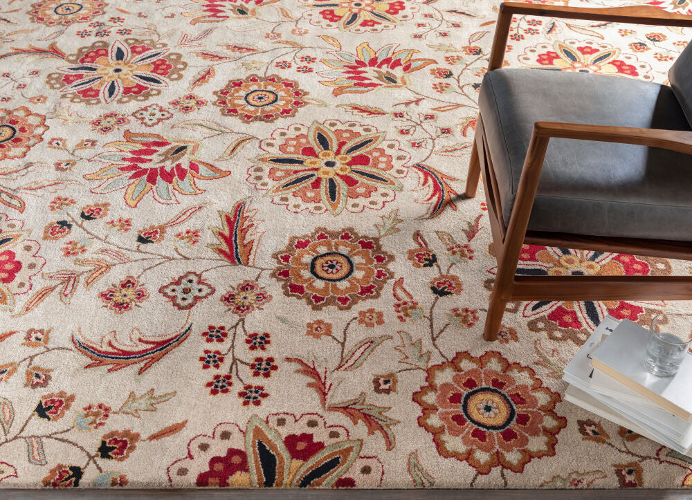 Athena Burgandy/Taupe Handmade Rug - styleshot