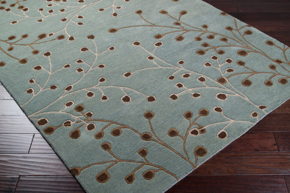 Athena Dark Brown/Taupe Handmade Rug - corner