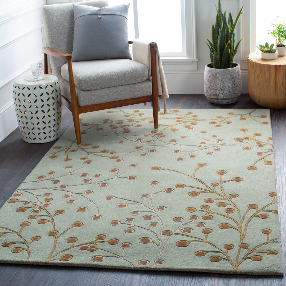 Athena Dark Brown/Taupe Handmade Rug - roomscene