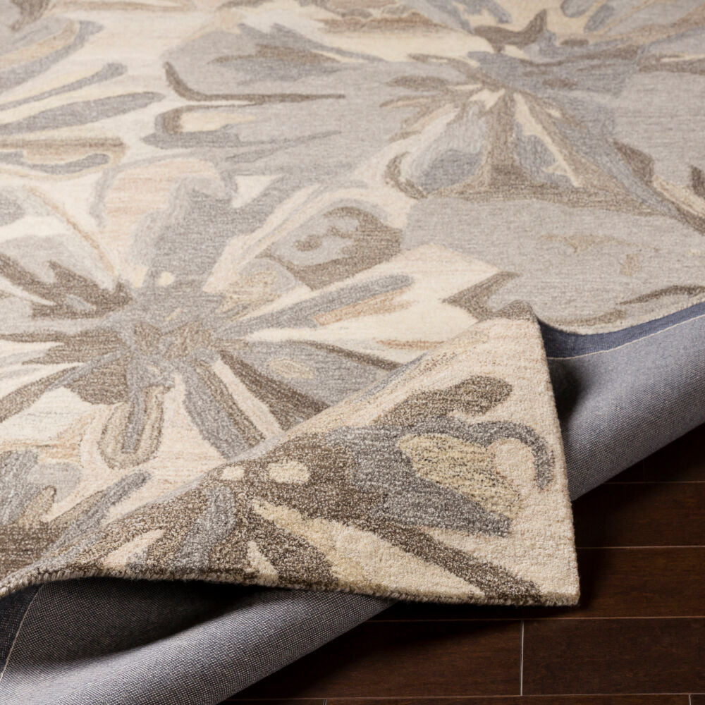 Athena Black/Taupe Handmade Rug - fold
