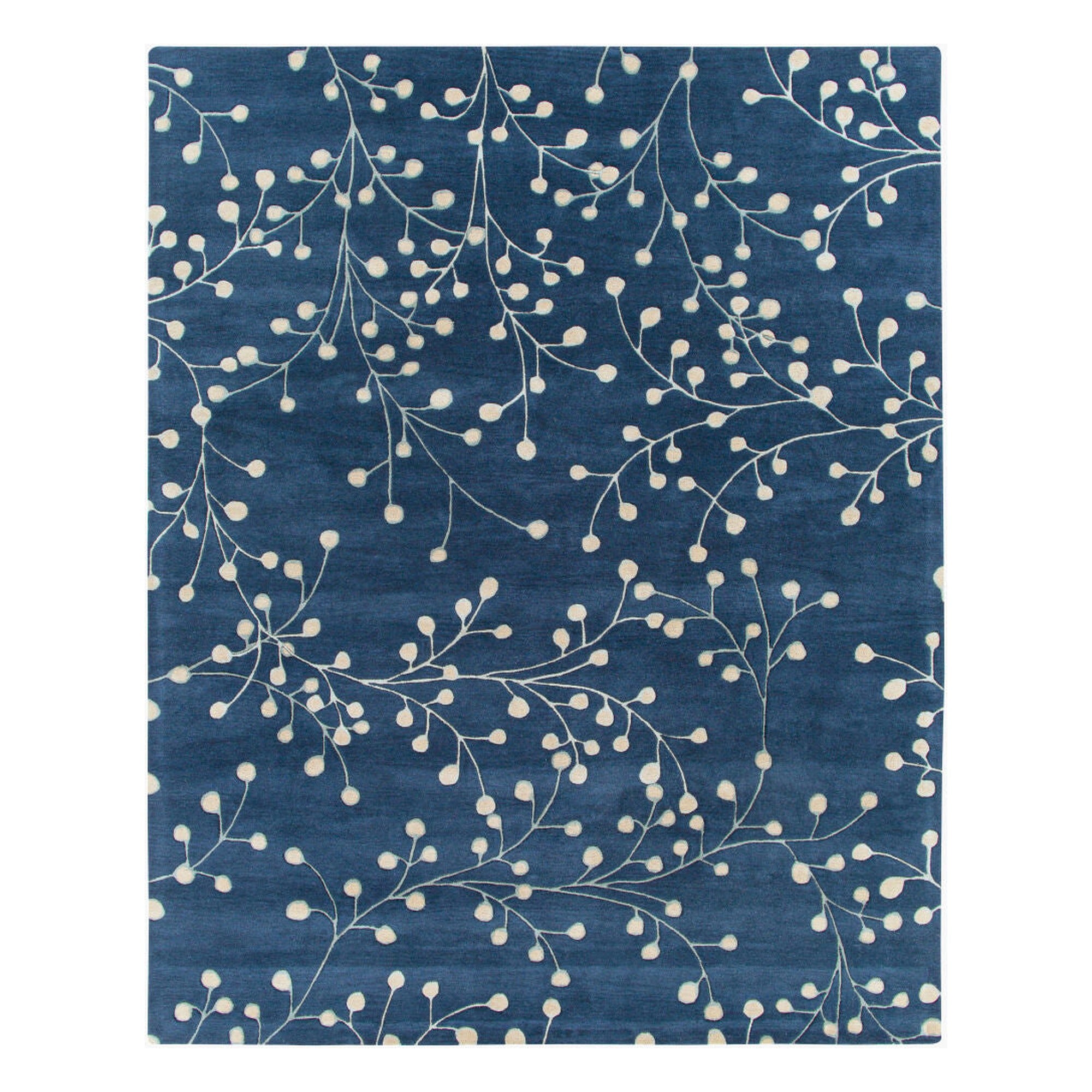 Athena Ink Blue/Tan Handmade Rug - 10' x 14'