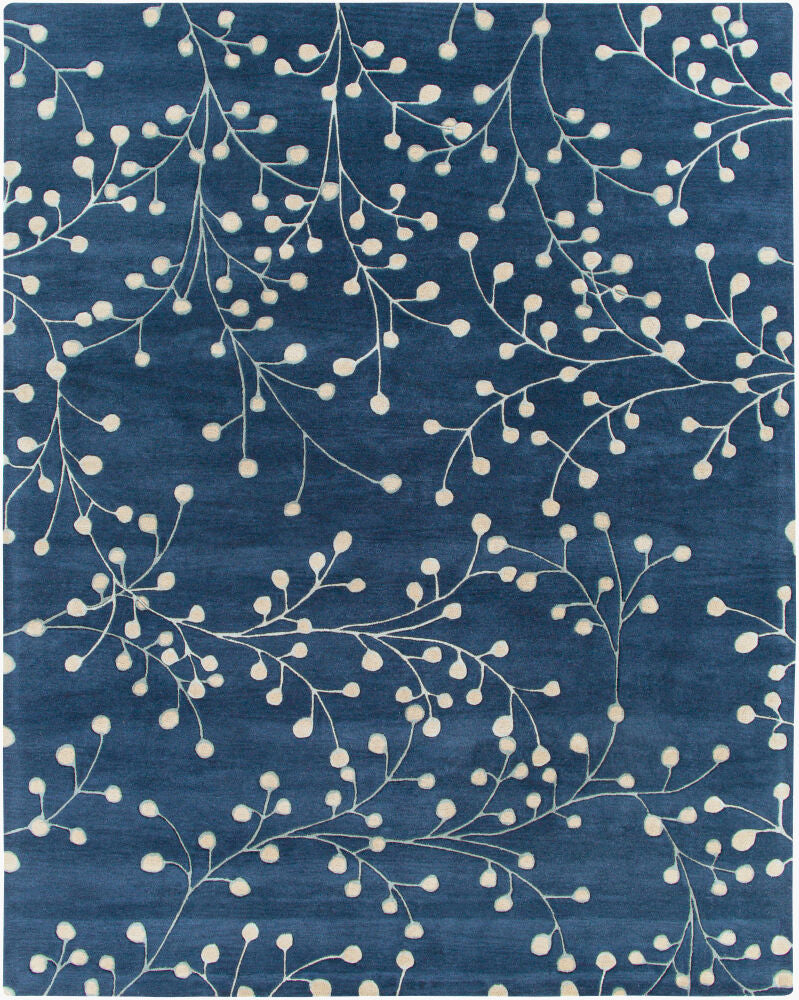 Athena Ink Blue/Tan Handmade Rug - 10' x 14'