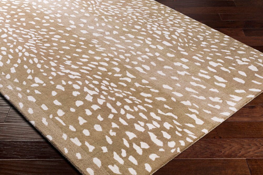 Athena Cream/Tan Handmade Rug - corner