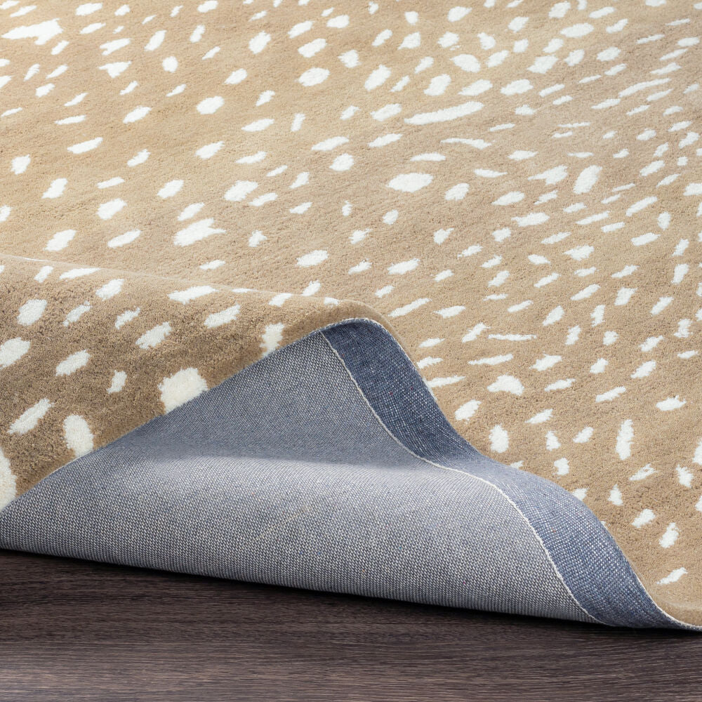 Athena Cream/Tan Handmade Rug - fold