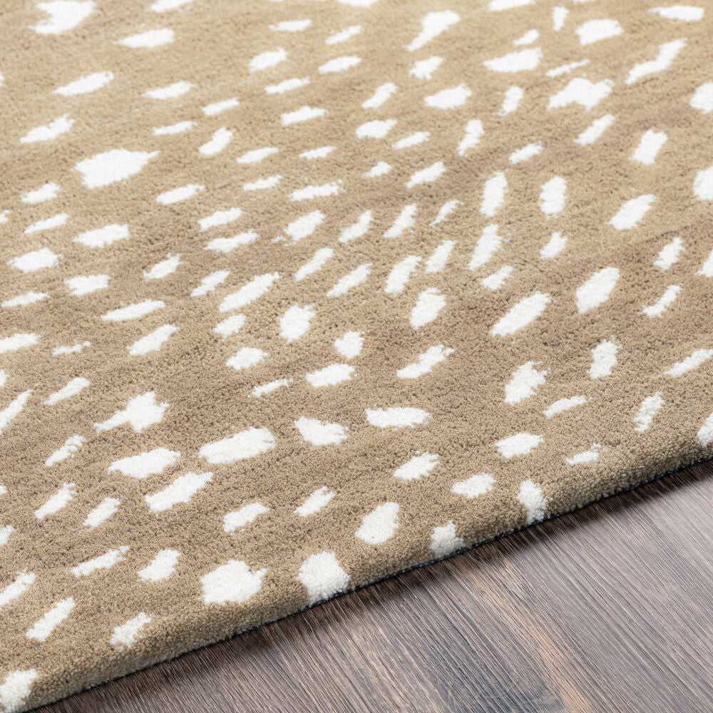 Athena Cream/Tan Handmade Rug - texture