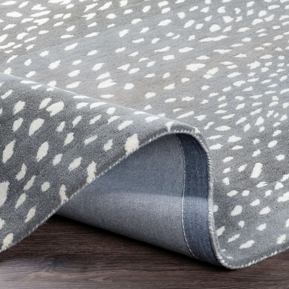 Athena Cream/Medium Gray Handmade Rug - fold