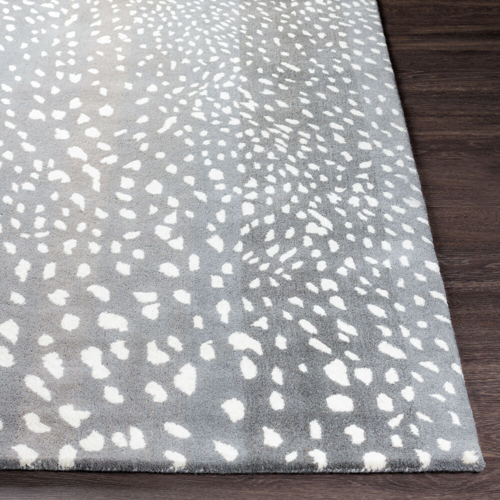 Athena Cream/Medium Gray Handmade Rug - front