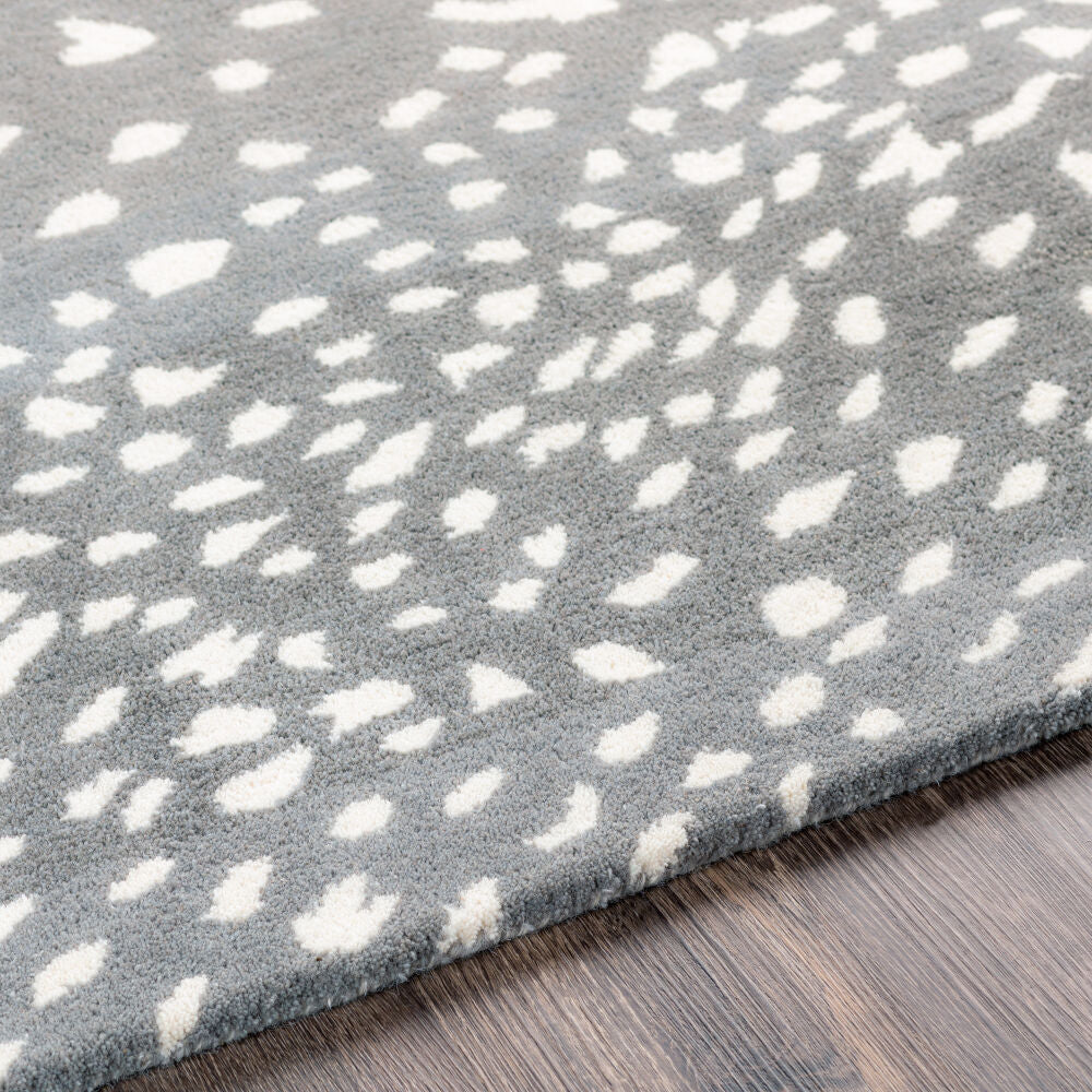Athena Cream/Medium Gray Handmade Rug - texture