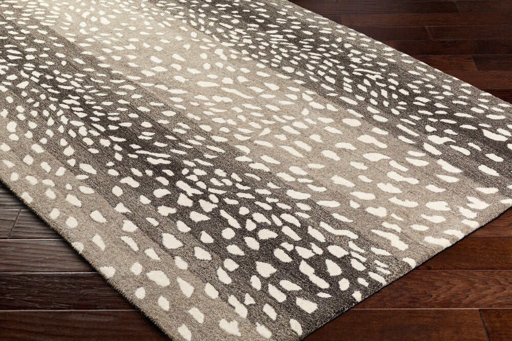 Athena Black/Light Gray Handmade Rug - corner