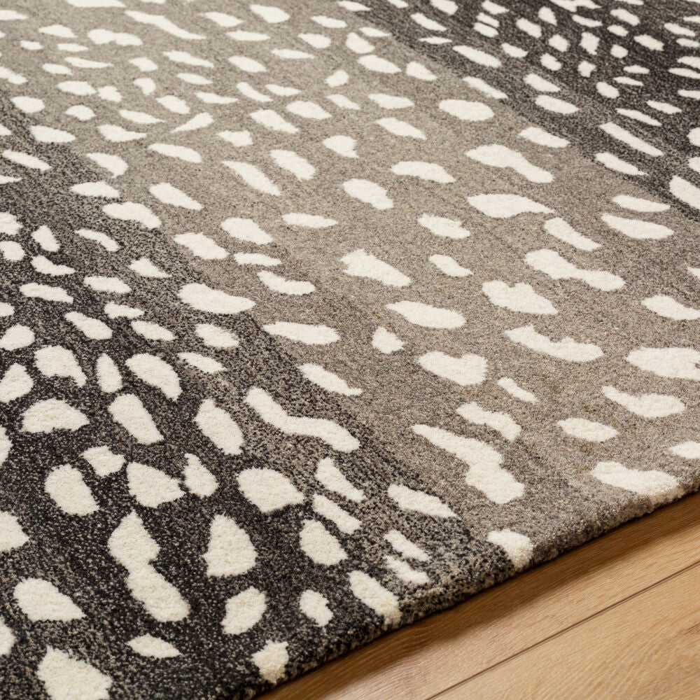 Athena Black/Light Gray Handmade Rug - texture