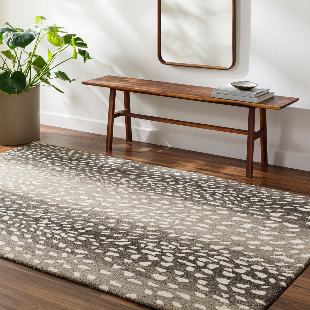 Athena Black/Light Gray Handmade Rug - roomscene