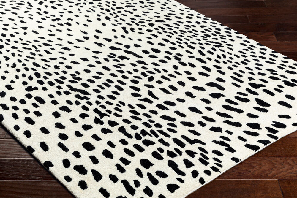 Athena Black/Cream Handmade Rug ATH-5171 - corner