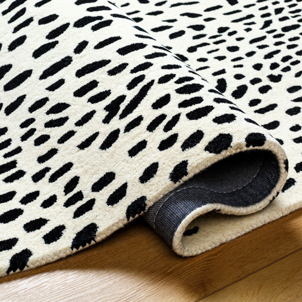 Athena Black/Cream Handmade Rug ATH-5171 - fold