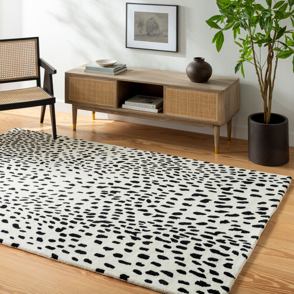 Athena Black/Cream Handmade Rug ATH-5171 - roomscene