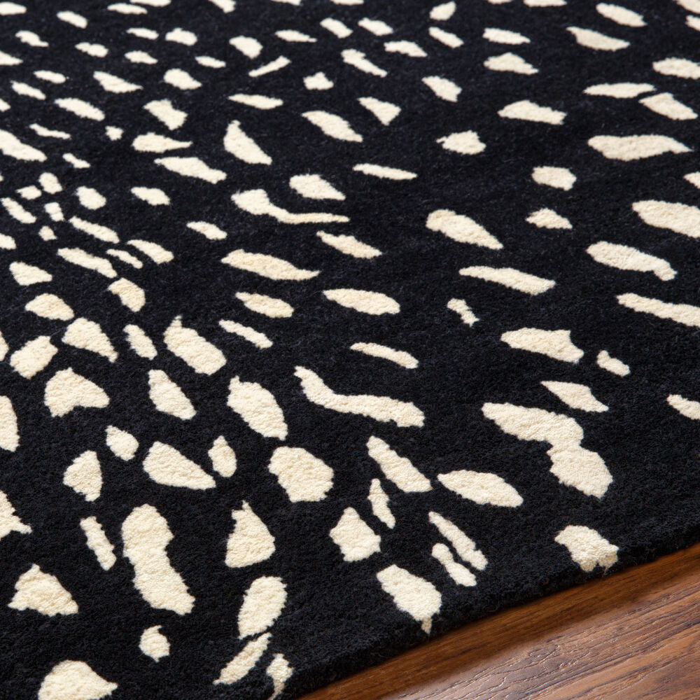 Athena Black/Cream Handmade Rug ATH-5172 - texture