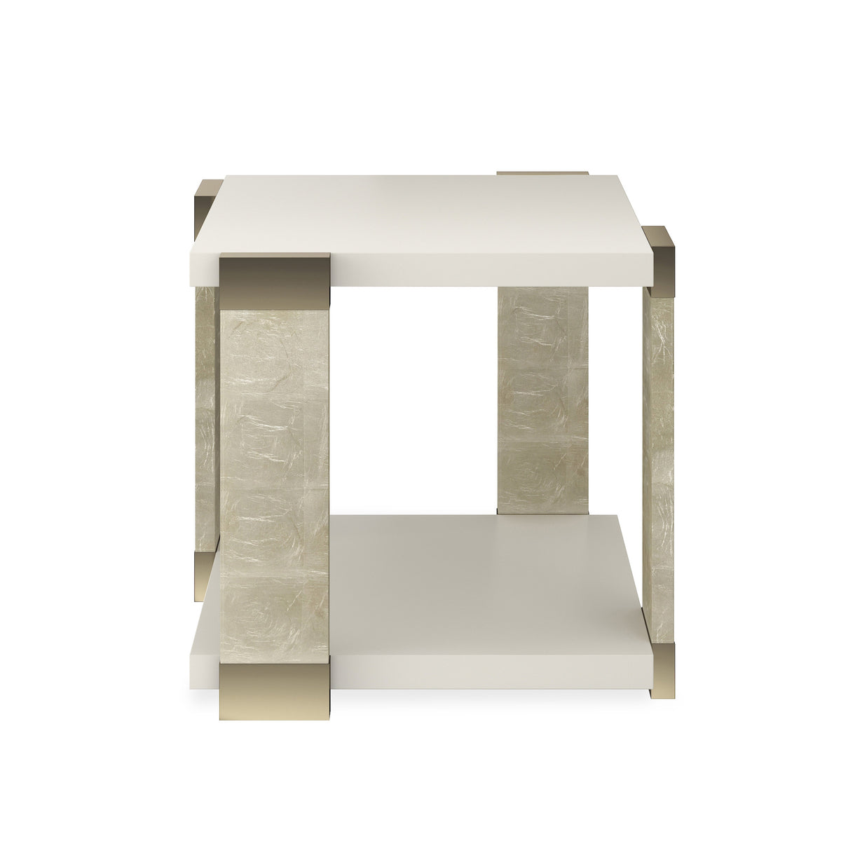 I'Ll Take the Corner End Table Almond Milk 22" by Caracole
